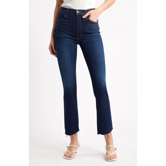 MOTHER Denim - MOTHER Womens Lil' Hustler Ankle Fray in Off Limits Jeans Size 31 Dark Wash